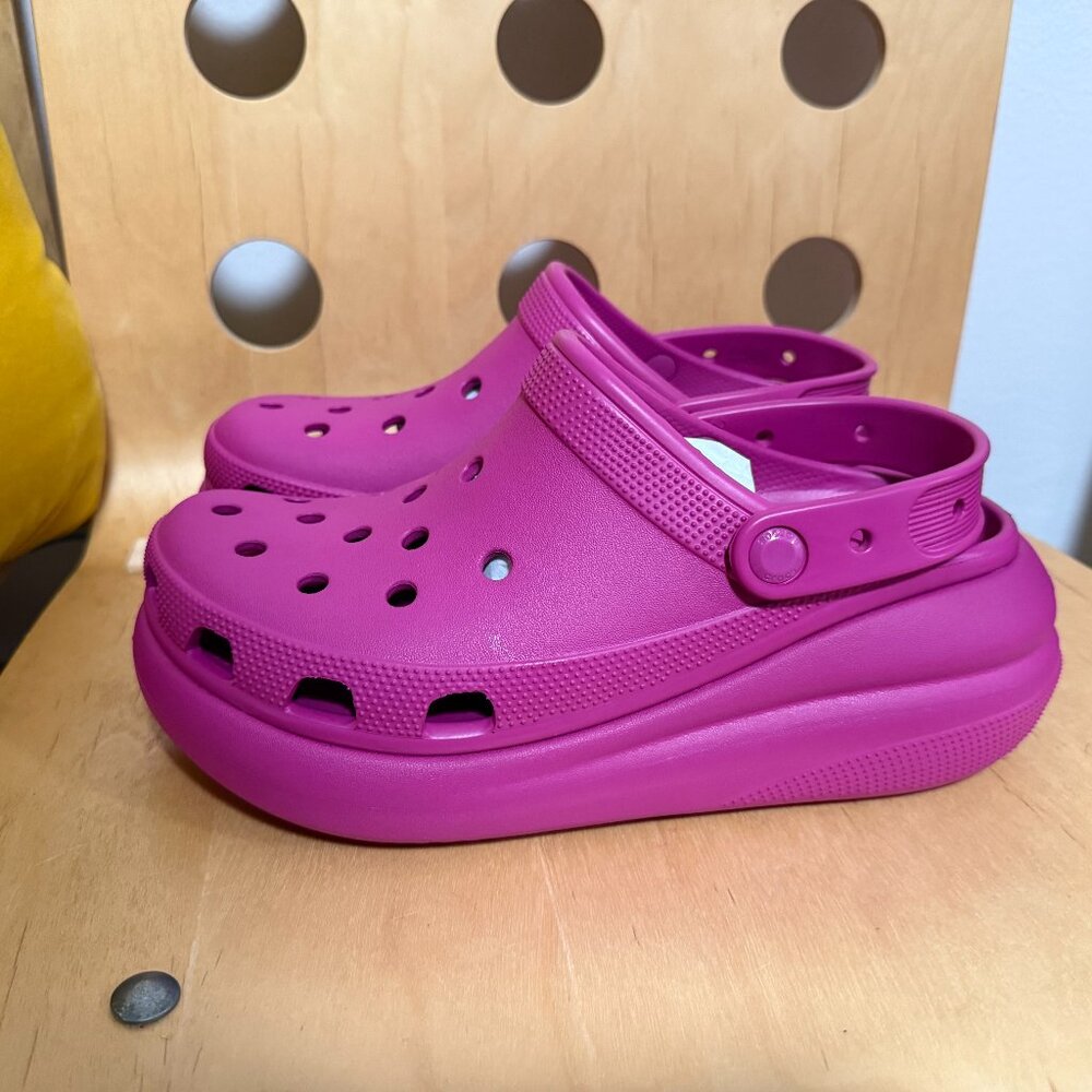 New CROCS Crush Platform High Clogs Bright Fuchsia Hot Pink Shoes Women's 10 - Picture 7 of 16